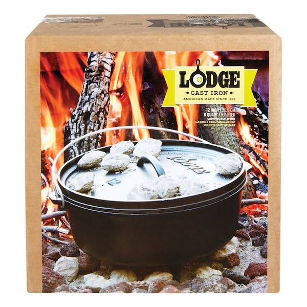 Lodge Logic Cast Iron Dutch Oven 12 in. 6 qt Black
